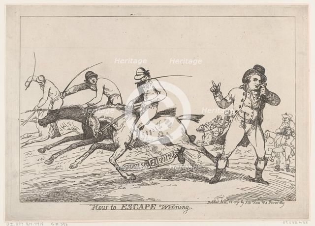 How to Escape Winning, November 22, 1791., November 22, 1791. Creator: Thomas Rowlandson.