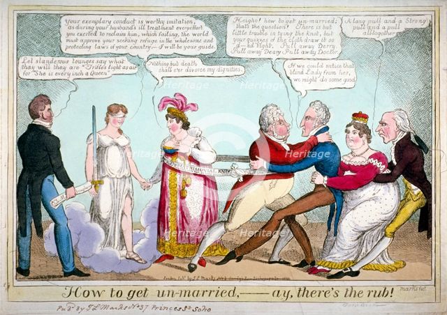 'How to get un-married, ay, there's the rub!', 1820. Artist: JL Marks