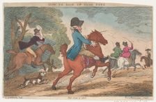 How to Ride Up Hyde Park, June 11, 1808., June 11, 1808. Creator: Thomas Rowlandson