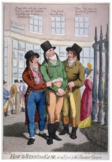 How to stand at ease, or a lesson for the Volunteer Gazers 1804. Artist: Anon