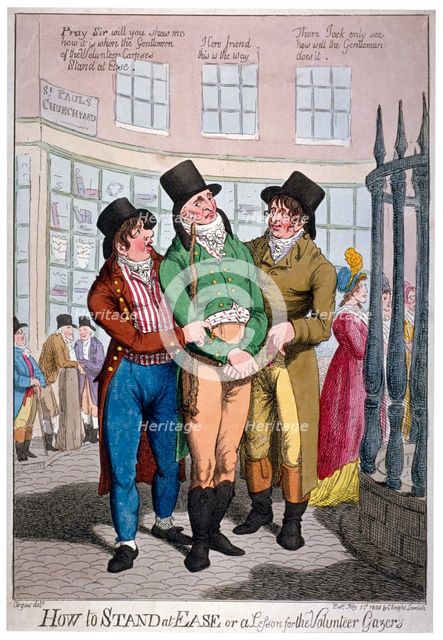 'How to stand at ease, or a lesson for the Volunteer Gazers', 1804. Artist: Anon