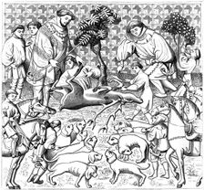 How to skin a stag, 15th century, (1849)