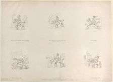 How to turn any Horse, Mare, or Gelding; How to Ride genteel & agreeable down Hil..., March 1, 1803. Creator: Thomas Rowlandson