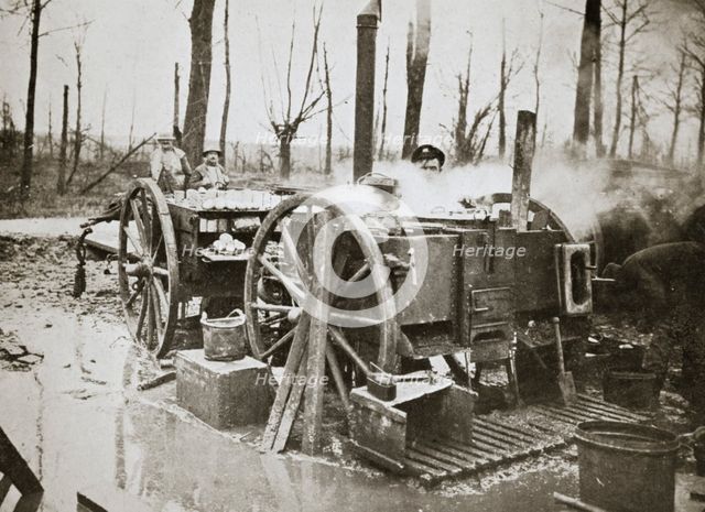 'How Tommy's food is cooked', Somme campaign, France, World War I, 1916. Creator: Unknown.