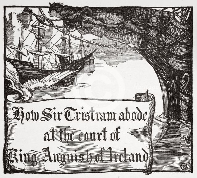 'How Tristram abode at the court of King Anguish of Ireland', 1905.  Creator: Dora Curtis.