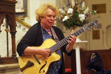 Howard Alden, Geoff Simkins - Howard Alden Trio, St Andrews Church, Hove, East Sussex, 21 Oct 2022. Creator: Brian O'Connor