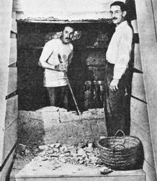 Howard Carter at the entrance to Tutankhamun's tomb, Luxor, Egypt, 1922-1923