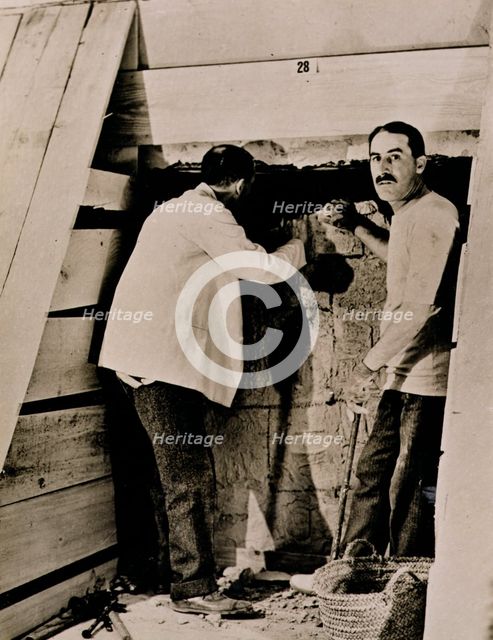 Howard Carter, British archaeologist, in the Valley of the Kings, Egypt, 1922. Creator: Harry Burton.