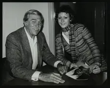 Howard Keel after his concert at the Forum Theatre, Hatfield, Hertfordshire, 14 May 1983. Pictured w Creator: Denis Williams