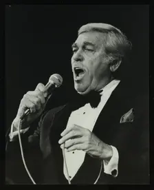 Howard Keel singing at the Forum Theatre, Hatfield, Hertfordshire, 14 May 1983. Creator: Denis Williams