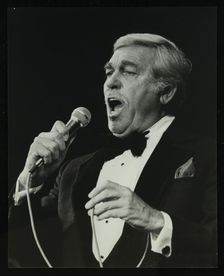 Howard Keel singing at the Forum Theatre, Hatfield, Hertfordshire, 14 May 1983. Creator: Denis Williams