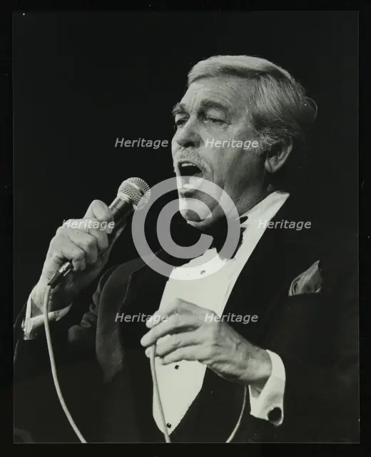 Howard Keel singing at the Forum Theatre, Hatfield, Hertfordshire, 14 May 1983. Creator: Denis Williams.