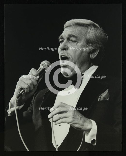 Howard Keel singing at the Forum Theatre, Hatfield, Hertfordshire, 14 May 1983. Creator: Denis Williams.