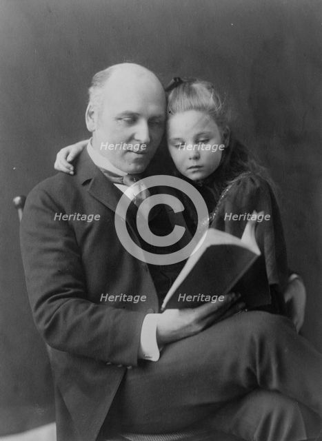 Howard Pyle, three-quarter length portrait, seated, facing slightly right..., c1890 - 1900. Creator: Frances Benjamin Johnston.