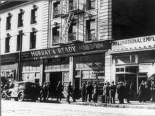 Howard Street in San Francisco, known as "Skid Row," the district of the unemployed, 1937. Creator: Dorothea Lange