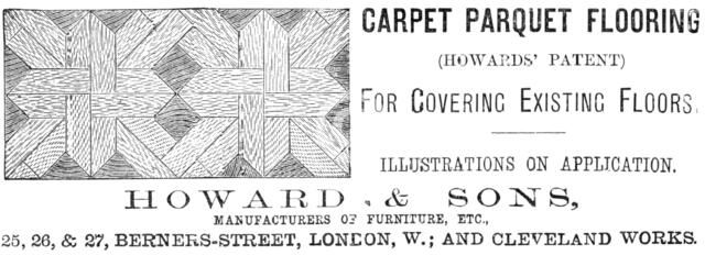 Howard & Sons, Carpet Parquet Flooring, 1883.  Creator: Unknown.