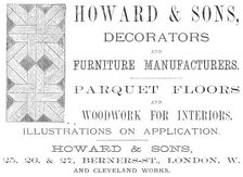 Howard & Sons, Decorators and Furniture Manufacturers, 1883. Creator: Unknown