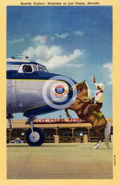 'Howdy Podner! Welcome to Las Vegas, Nevada', postcard, 1950. Artist: Unknown