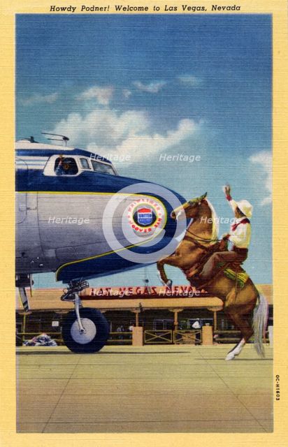 'Howdy Podner! Welcome to Las Vegas, Nevada', postcard, 1950. Artist: Unknown
