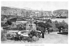 Hobart from McGregor's Gardens, Tasmania, Australia, 1886.Artist: Albert Henry Fullwood