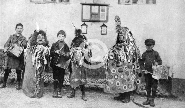 'Hobby-horse', May Day ceremonies, Somerset, c1922. Artist: Unknown