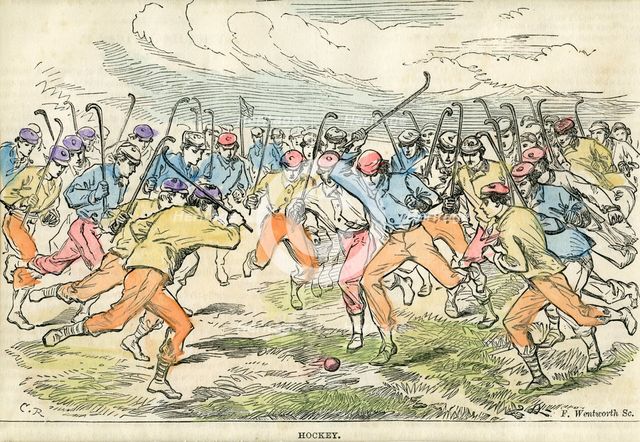 'Hockey', 19th century(?).Artist: F Wentworth
