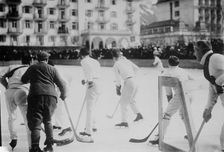 Hockey at Engelberg, Switz., between c1910 and c1915. Creator: Bain News Service