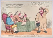 Hodge's Explanation of a Hundred Magistrates, March 1, 1815., March 1, 1815. Creator: Thomas Rowlandson