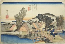 Hodogaya: Shinmachi Bridge (Hodogaya, Shinmachibashi), from the series "Fifty-three..., c. 1833/34. Creator: Ando Hiroshige