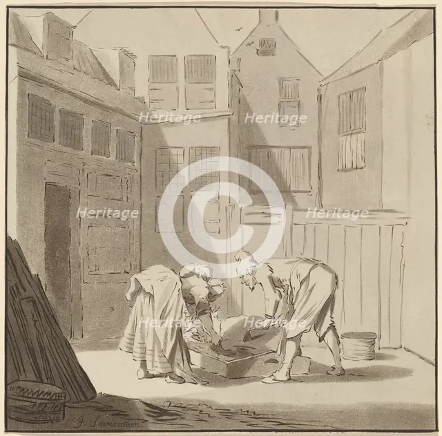 Hog Slaughterers, 1778, published 1787. Creator: Bernhard Schreuder.