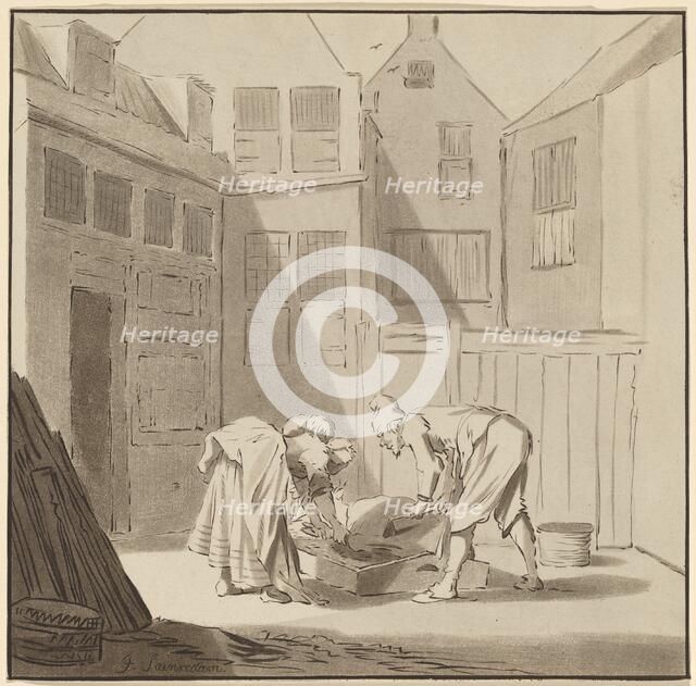 Hog Slaughterers, 1778, published 1787. Creator: Bernhard Schreuder.
