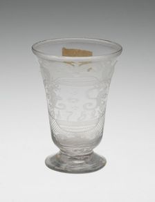 Hogarth Cordial Glass, England, 1752. Creator: Unknown