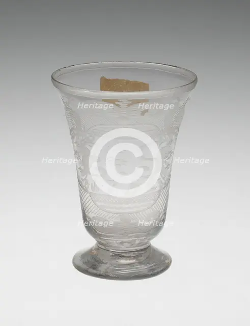Hogarth Cordial Glass, England, 1752. Creator: Unknown.