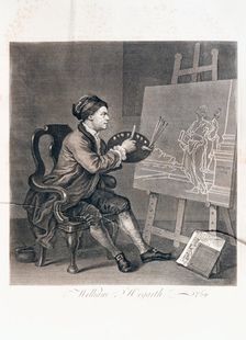 Hogarth painting the muse of comedy, 1764. Creator: William Hogarth