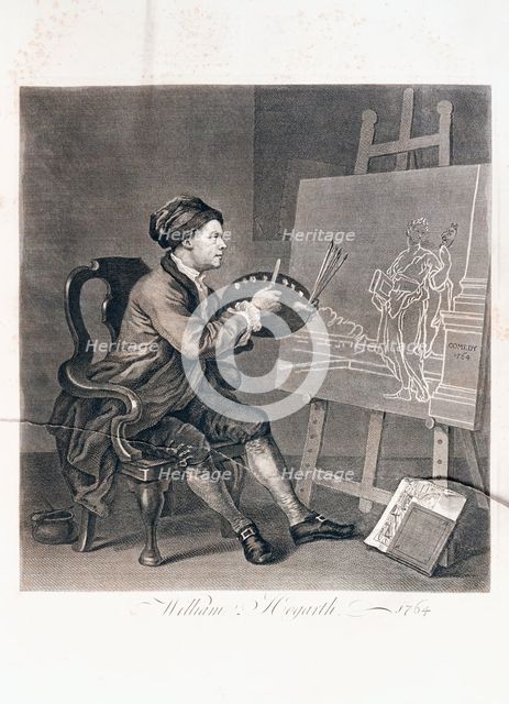 Hogarth painting the muse of comedy, 1764. Creator: William Hogarth.