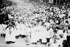 Hoisting flag - Wash. High School, between c1910 and c1915. Creator: Bain News Service