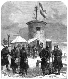 Hoisting the German flag on Mont Valérien, 1871. Creator: Unknown