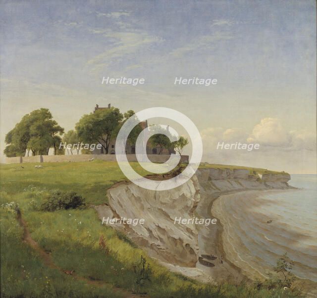 Hojerup Church on the Cliffs of Stevns, Zealand, 1842. Creator: Peter Christian Thamsen Skovgaard.