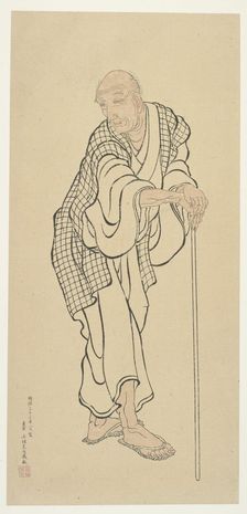 Hokusai as an old man, Edo period, 1760-1849. Creator: Unknown