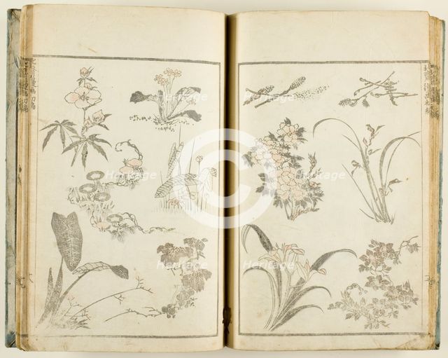 Hokusai manga (Sketches of Hokusai), v. 1-3, 5-11, and 14 of 15, Japan, 1812/78. Creator: Hokusai.
