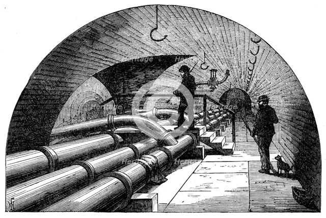 Holborn Valley Viaduct: section of subway, north side, at junction of Charterhouse-Street, 1871. Creator: Unknown.