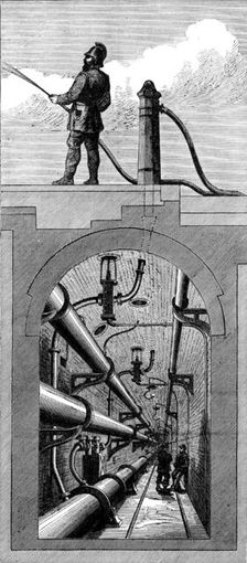 Holborn Valley Viaduct: section of subway on each side, 1871. Creator: Unknown