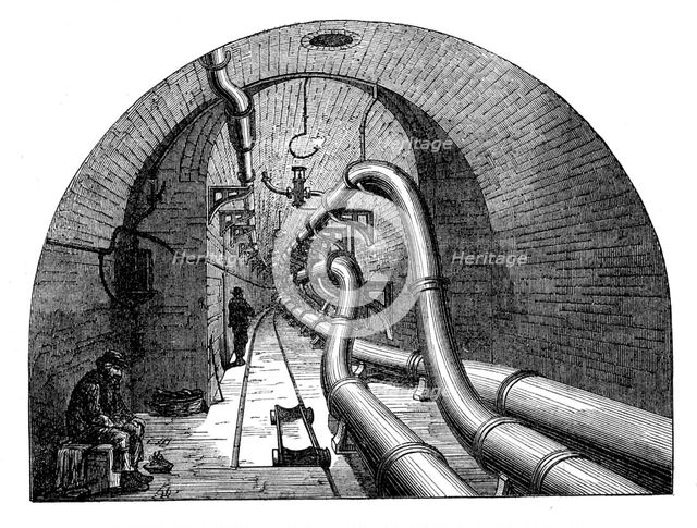 Holborn Valley Viaduct: section of subway, south side, at west end of viaduct, 1871. Creator: Unknown.