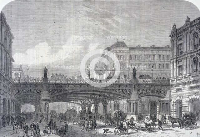 Holborn Viaduct, London, 1867. Artist: FW