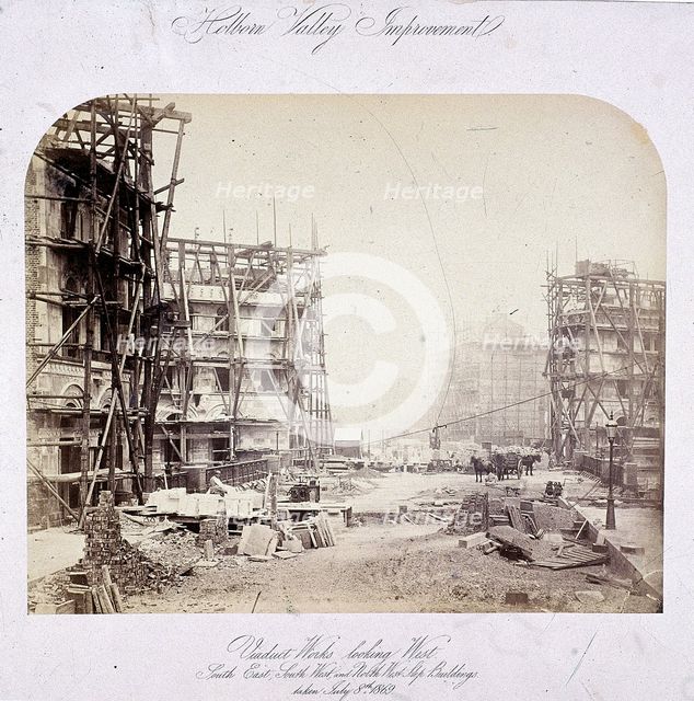 Holborn Viaduct, London, 1869. Artist: Anon