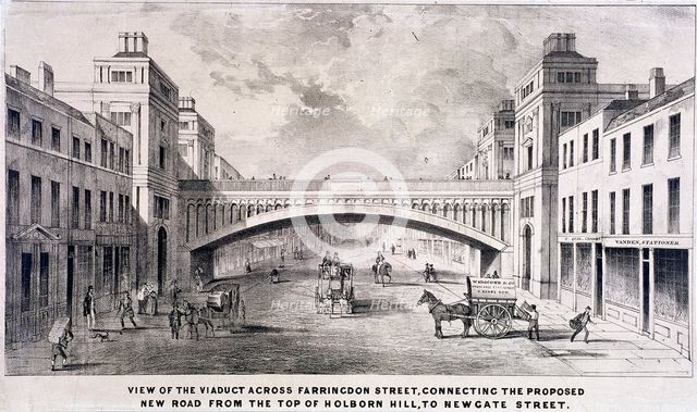 Holborn Viaduct, London, 1869. Artist: GS Willis