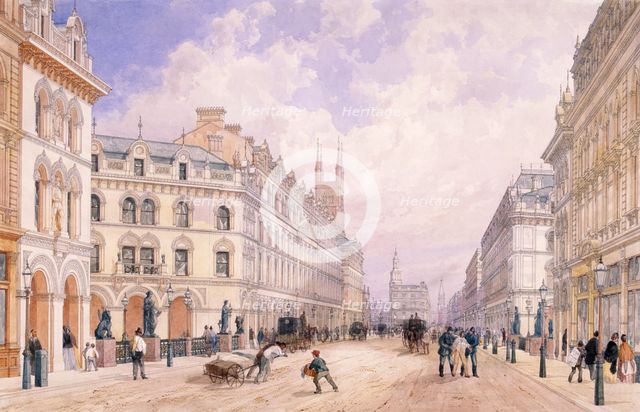 Holborn Viaduct, London, 1871. Artist: Thomas Shotter Boys