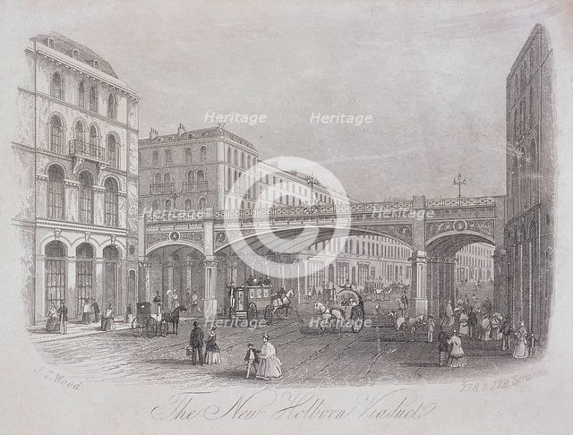Holborn Viaduct, London, c1870. Artist: Anon