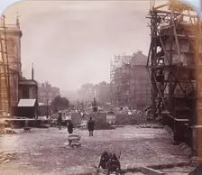 Holborn Viaduct under construction, Holborn, London, 1869. Artist: Henry Dixon