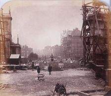 Holborn Viaduct under construction, Holborn, London, 1869. Artist: Henry Dixon